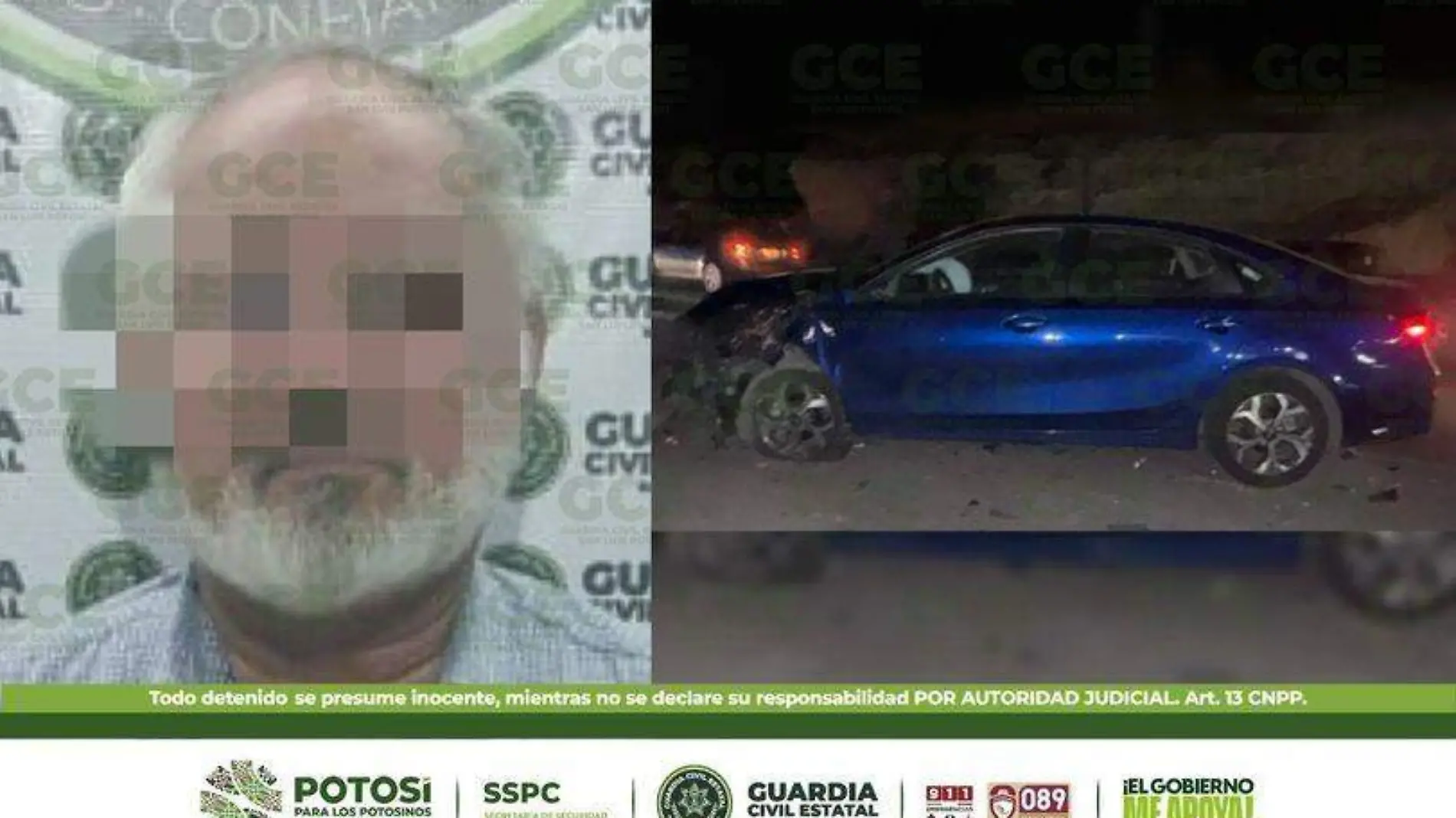 detenido, accidente